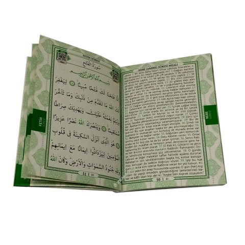 Hediyelik Yasin Cüzü Seti 80 Sayfa Yeşil 12X16 Cm Kalp Desen