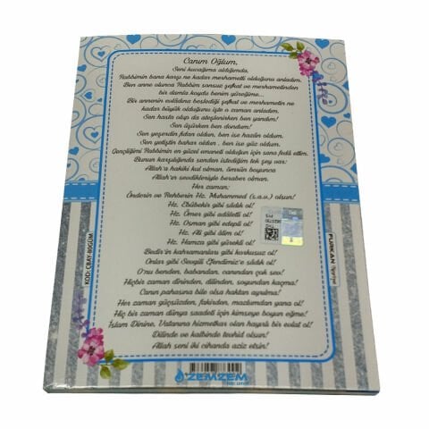 Hediyelik Yasin Cüzü Seti 80 Sayfa Mavi 12X16 Cm Kalp Desen
